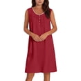 thumbnail image 6 of Gamivast Nightgowns for Women Sleeveless Scoop Neck Loose Fit Shift Mini Dress Solid Color Lace Trim Flowy Comfy Casual Everyday Wear Summer Dresses Spring Dresses, 6 of 8