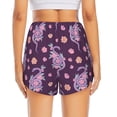 thumbnail image 4 of Uemuo Snake And Flower Pattern Women's Athletic Shorts High Waisted Running Shorts with Liner Pockets Gym Elastic Workout Shorts-Small, 4 of 9