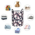 thumbnail image 6 of Balery Leaves Flower Round Laundry Basket with Handles Waterproof Freestanding Laundry Hamper for Clothes Toys in the Dorm and Family-Small, 6 of 8