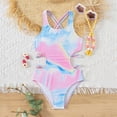 thumbnail image 2 of TOWED22 Toddler Swimsuit Girl Infant One Piece Swimwear Stripe Floral Summer Beach Bathing Suits with Bowknot Pink,13-14 Y, 2 of 8