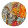 thumbnail image 3 of Unique Loom Vivid Collection Area Rug - Kolkata (3' 3" Round Multi/Yellow), 3 of 7