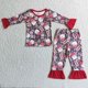 thumbnail image 1 of Conjunto de ropa de dormir de invierno para niños y niñas, conjunto de ropa de dormir con mangas Rojas, camisa de coche de árbol, pantalones con volantes, conjunto de pijamas, venta al por mayor, 1 of 2