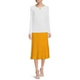 thumbnail image 2 of Nine.Eight Women's High-Waisted Midi Swing Skirt, 2 of 5