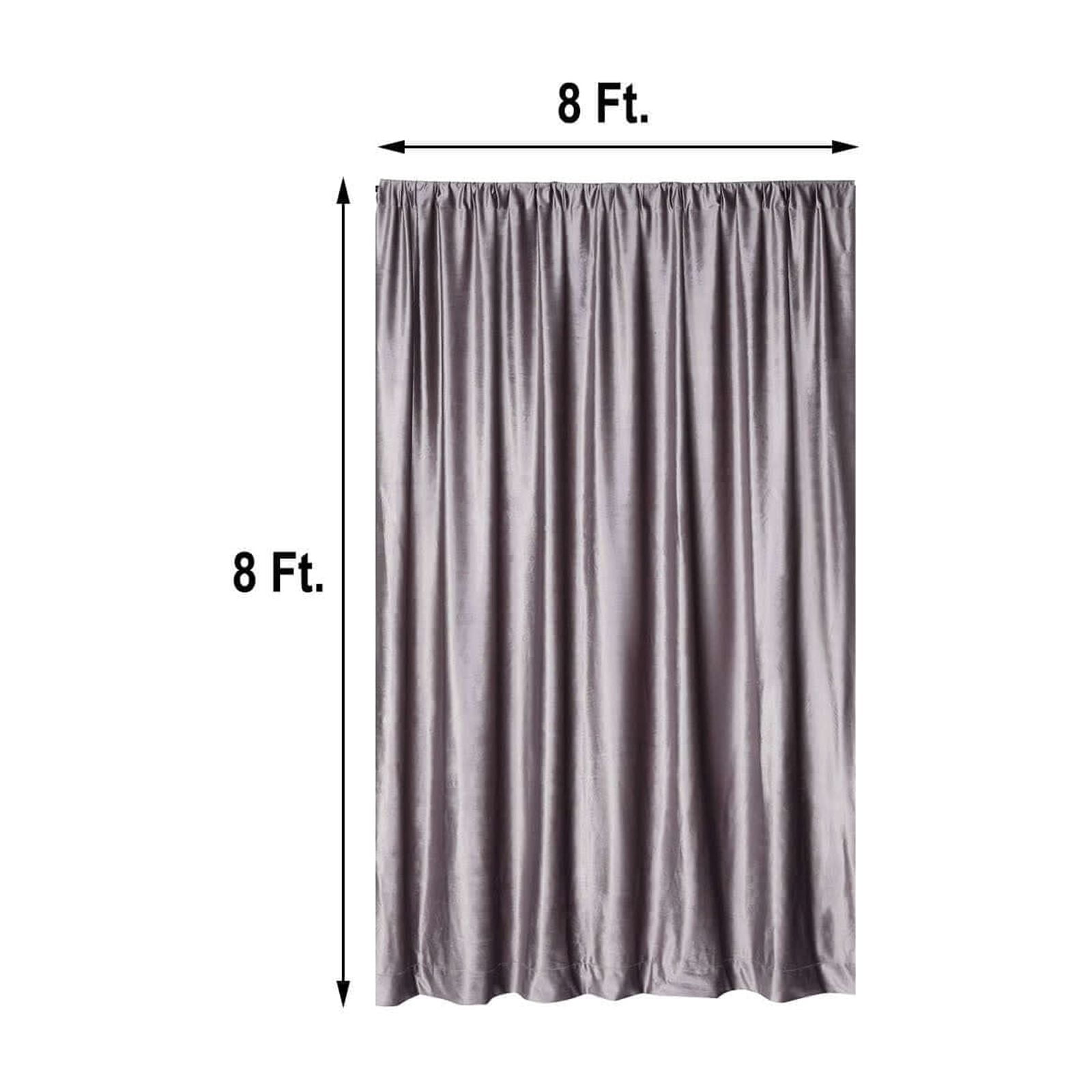 Efavormart 8Ft H x 8Ft W Premium CHARCOAL GREY Velvet Backdrop Curtain Panel Drape Background For Events