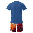 thumbnail image 5 of Mqqzkk Men's Summer Tracksuit 2 Piece Beach Outfit Short Sleeve Crew Neck Graphic Tee and Tropical Print Shorts Set, 5 of 5