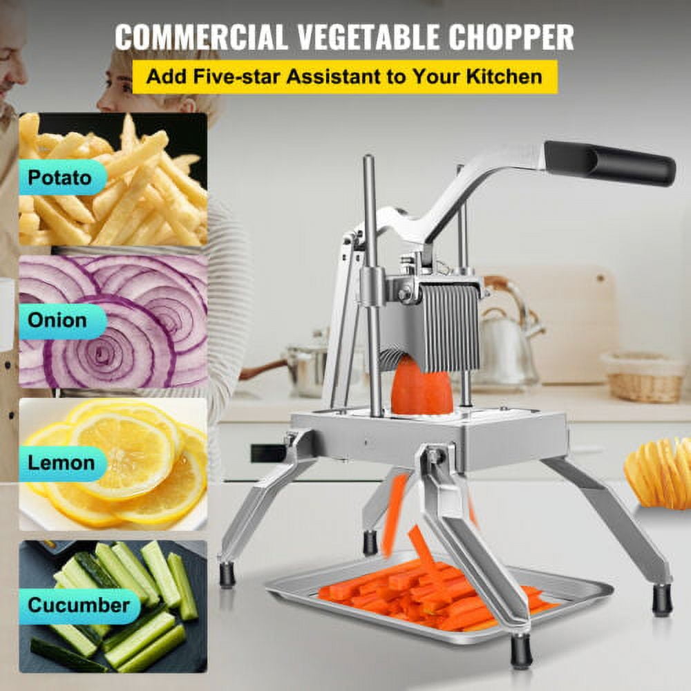 VEVOR Commercial Onion Slicer with 3/8 Blades Stability Onion Chopper Wavy in Shape