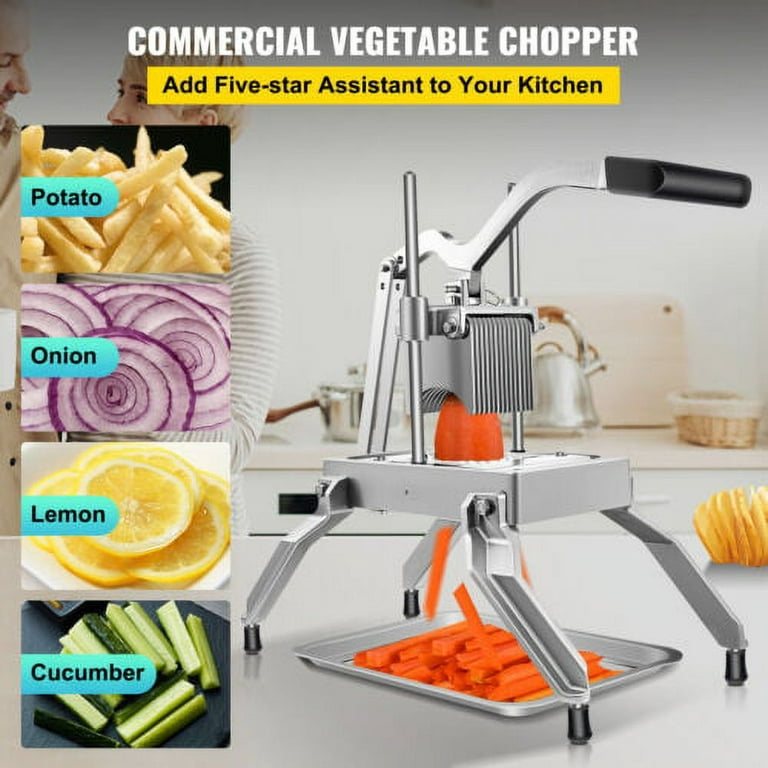 VEVOR Commercial Vegetable Fruit Dicer 3/8inch Blade Onion Cutter Heavy  Duty Kattex Chopper Tomato Slicer with Tray Perfect for Pepper Potato