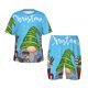 thumbnail image 1 of Balery Merry Christmas Gnome Conjunto de Pijama Infantil de Manga Corta con Estampado – Ropa de Dormir de Algodón Suave-Large, 1 of 4