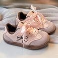 thumbnail image 2 of Bxsruta Girls Soft Sole Shoes Faux Leather Casual Sneakers Toddler Little Kid Big Girl Bow Fashion Sneakers, 2 of 8