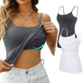 thumbnail image 1 of ORUYROP Cotton Shelf Bra Camisoles Adjustable Spaghetti Strap Tank Tops Scoop Neck Layer Cami S- 5X, 1 of 7