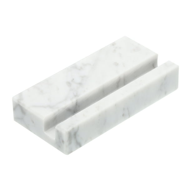 Soporte para tarjetas de presentación para escritorio, soporte de tarjetas de mármol, organizador de tarjetas, blanco