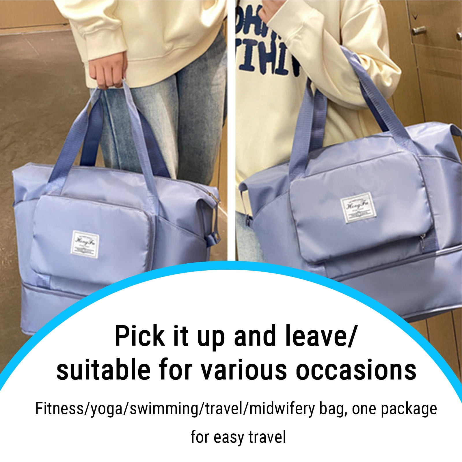 FAMTKT Expandable Gym Bags, Duffle Bags for Sports and Weekend Travel, Large Capacity Lightweight Overnight Bags for Men and Women, Travel Duffel Bags, Sports Tote Bag