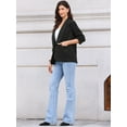 thumbnail image 4 of DARING DIVA Women's Ruched 3/4 Sleeve Shawl Collar Dressy Suit Jacket XS Black, 4 of 6