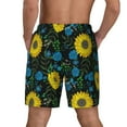 thumbnail image 4 of Haiem Sunflowers And Blue Flower Mens Swim Trunks with Compression Liner 2 in 1 Swimming Shorts Stretch Swimwear Quick Dry,Board Shorts-3X-Large, 4 of 9