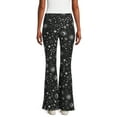thumbnail image 3 of No Boundaries Women's Elastic Waistband Flare Leg Pants, Size M, 3 of 7