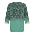 thumbnail image 5 of Teissuly Fashion Women's Summer V-Neck 3/4 Sleeve Lace Print Casual T-shirt Blouse, 5 of 5