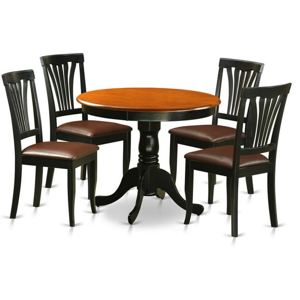 East West Furniture 5 Piece Lath Back Kitchen Dining Table Set
