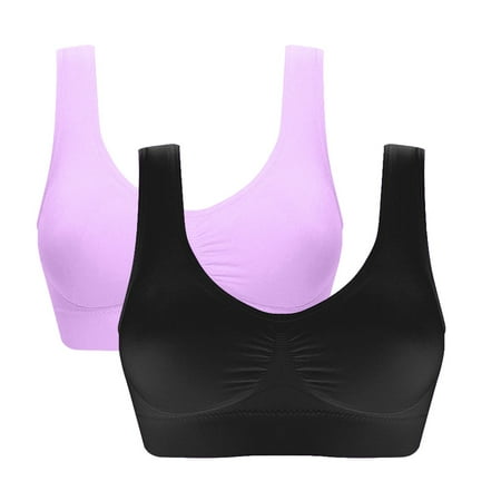 

WGOUP 2PCS Women Comfortable Breathable Bra Fitness Workout Yoga Shaping Underwear Purple