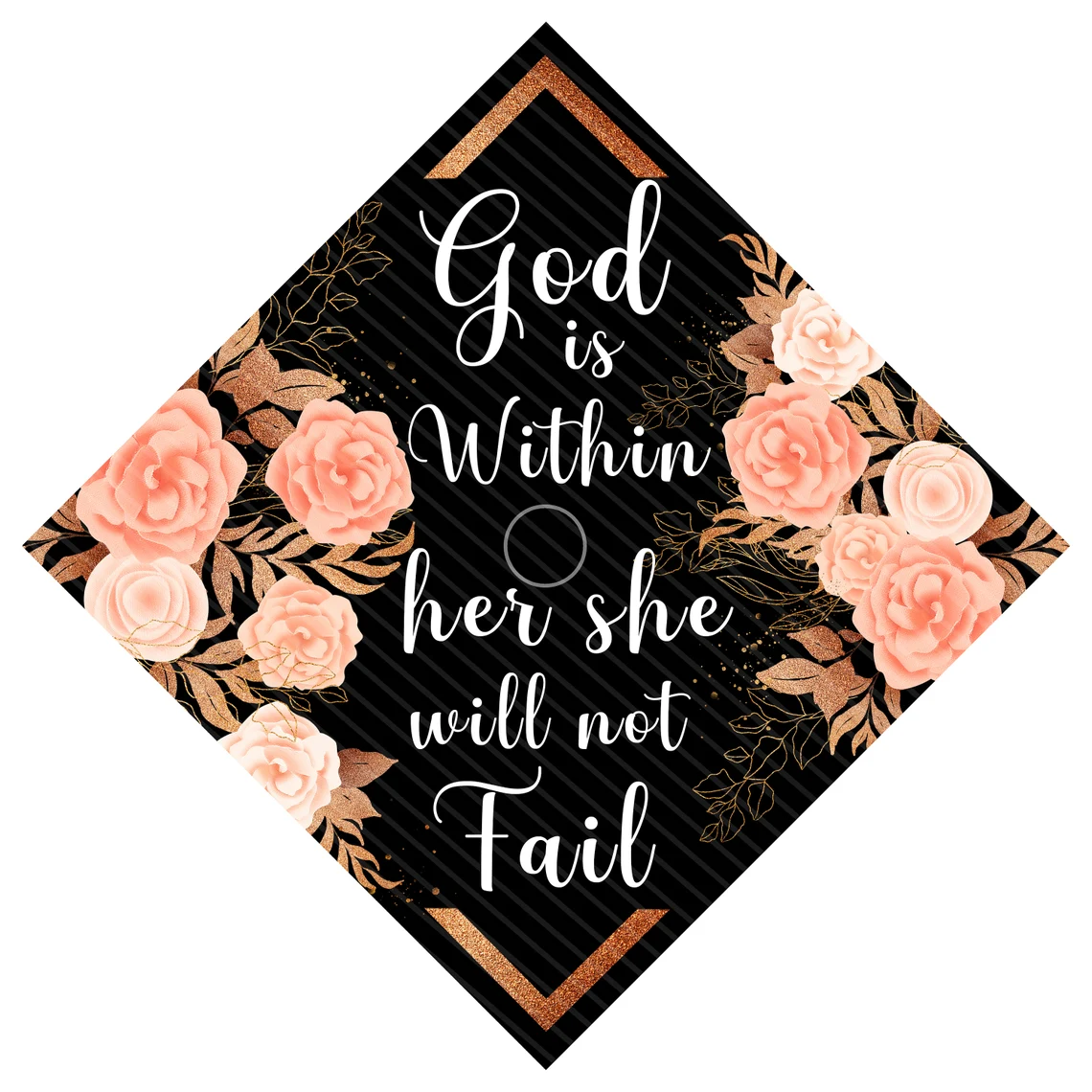 God Is Within Her She Will Not Fail, Psalm 46:5, Bible Verse Quote, Graduation Cap Topper Decoration, Graduation Gift