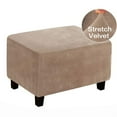 thumbnail image 3 of Ottoman Slipcovers Stretch Ottoman Cover Footrest Footstool Slipcover Anti-Slip Foot Stool Cover Machine Washable Rectangle Furniture Protector Brown-L, 3 of 8