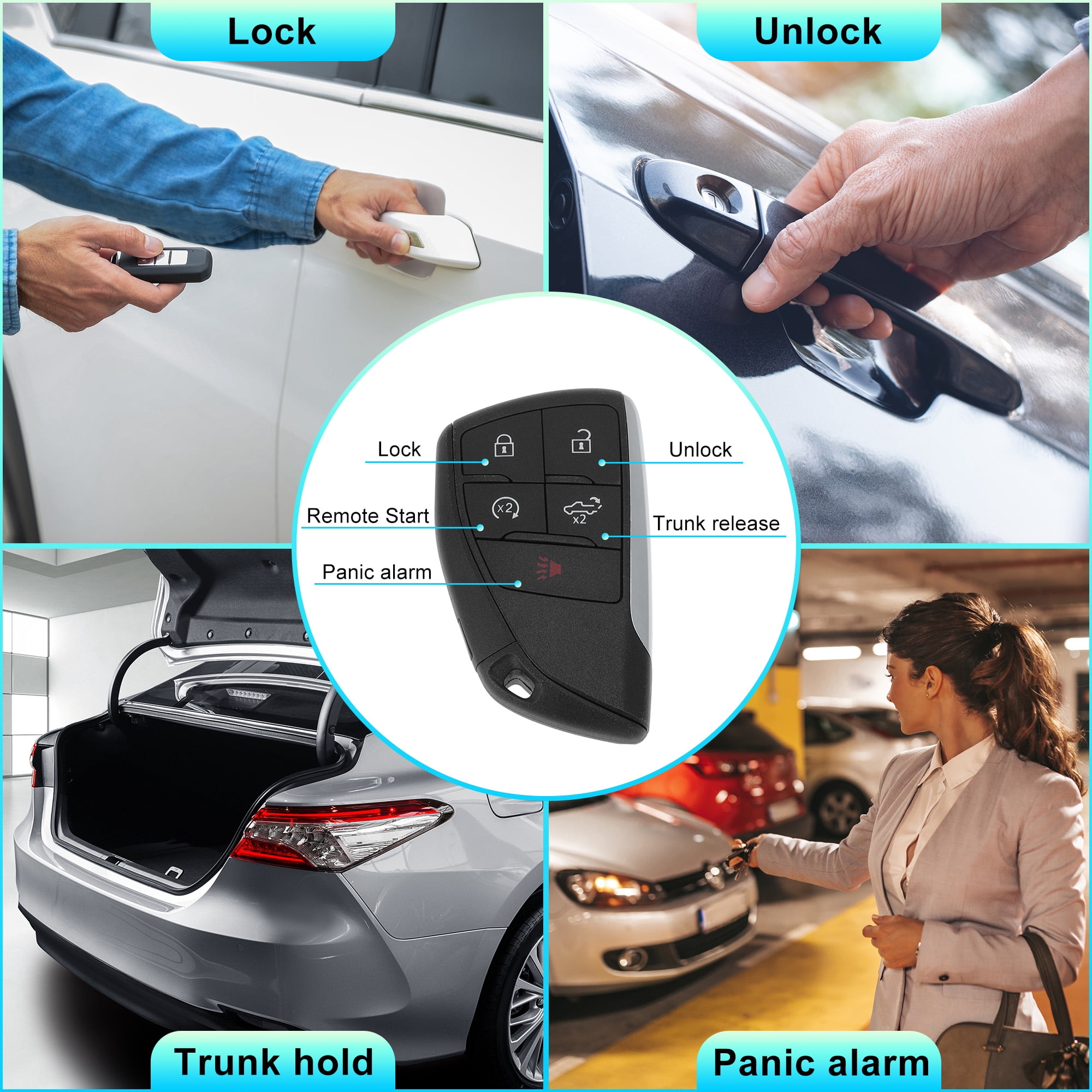 YG0G21TB2 433 MHz Replacement Keyless Entry Remote Smart Key Fob for Chevrolet Silverado 1500 2500 3500 HD 2021-2024 13548437 5 Buttons