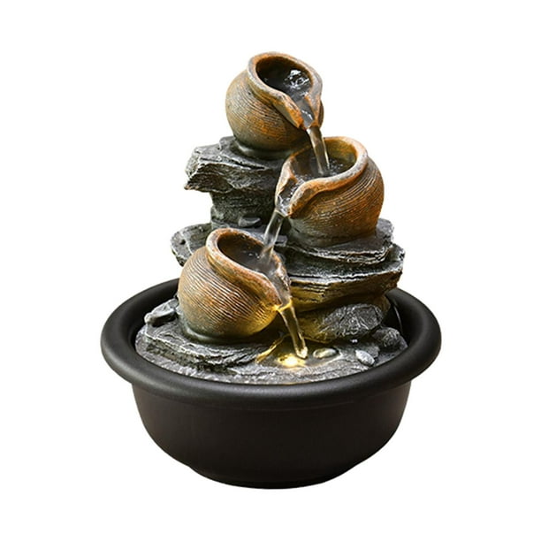 Fuente de mesa Macarena Decoración de cascada de agua que fluye Olla Redonda