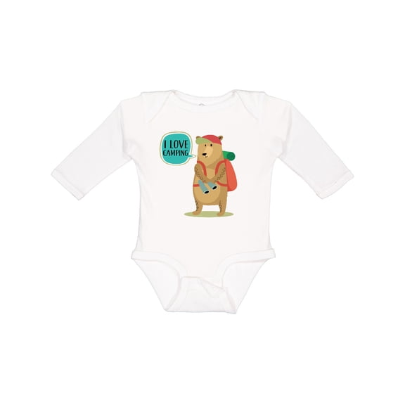 Inktastic I Love Camping Summer Camp Boys or Girls Long Sleeve Baby Bodysuit