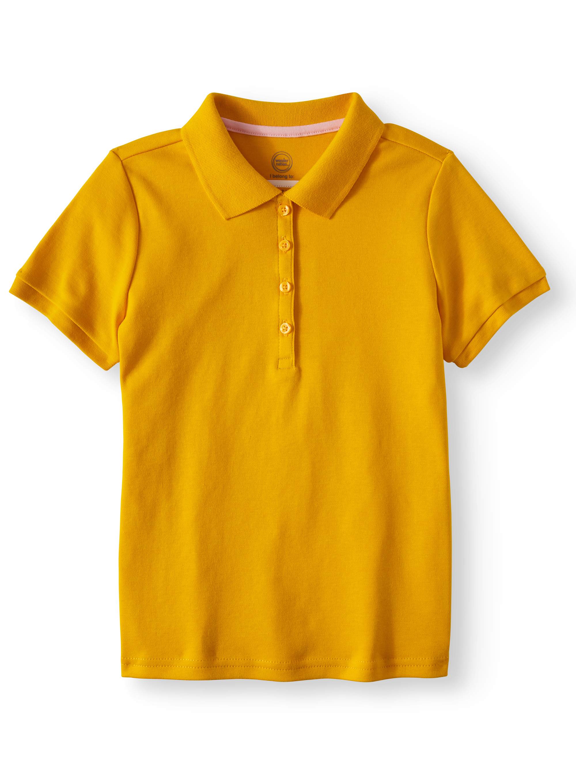 Wonder Nation Girls School Uniform Short Sleeve Interlock Polo Shirt, 2-Pack Value Bundle, Sizes 4-18 - image 2 of 3