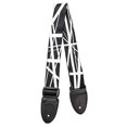 thumbnail image 2 of Walker & Williams TS-84 Black & White Stripes Guitar Strap, 2 of 6