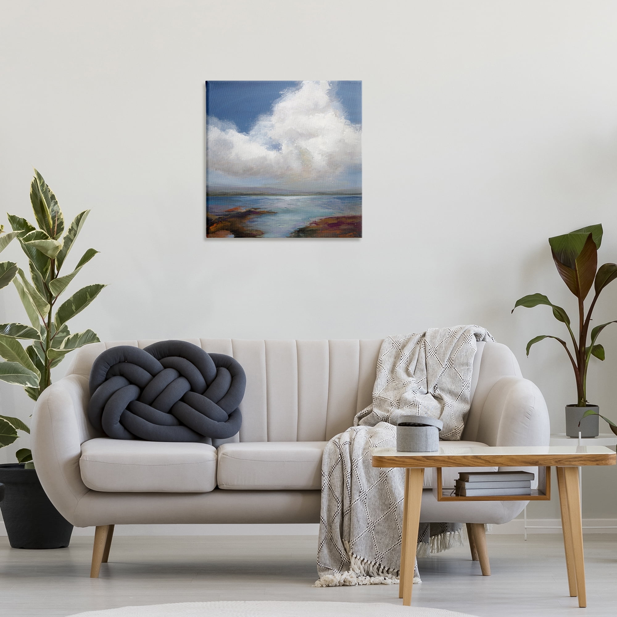 Stupell Industries Clouds over Sea Painting Landscape & Nature Painting Wrapped Canvas Art Print Wall Art, 24 x 24
