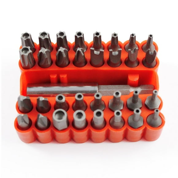 33pc ToolTreaux CRV Steel Security Bit Set Magnetic Extension Holder