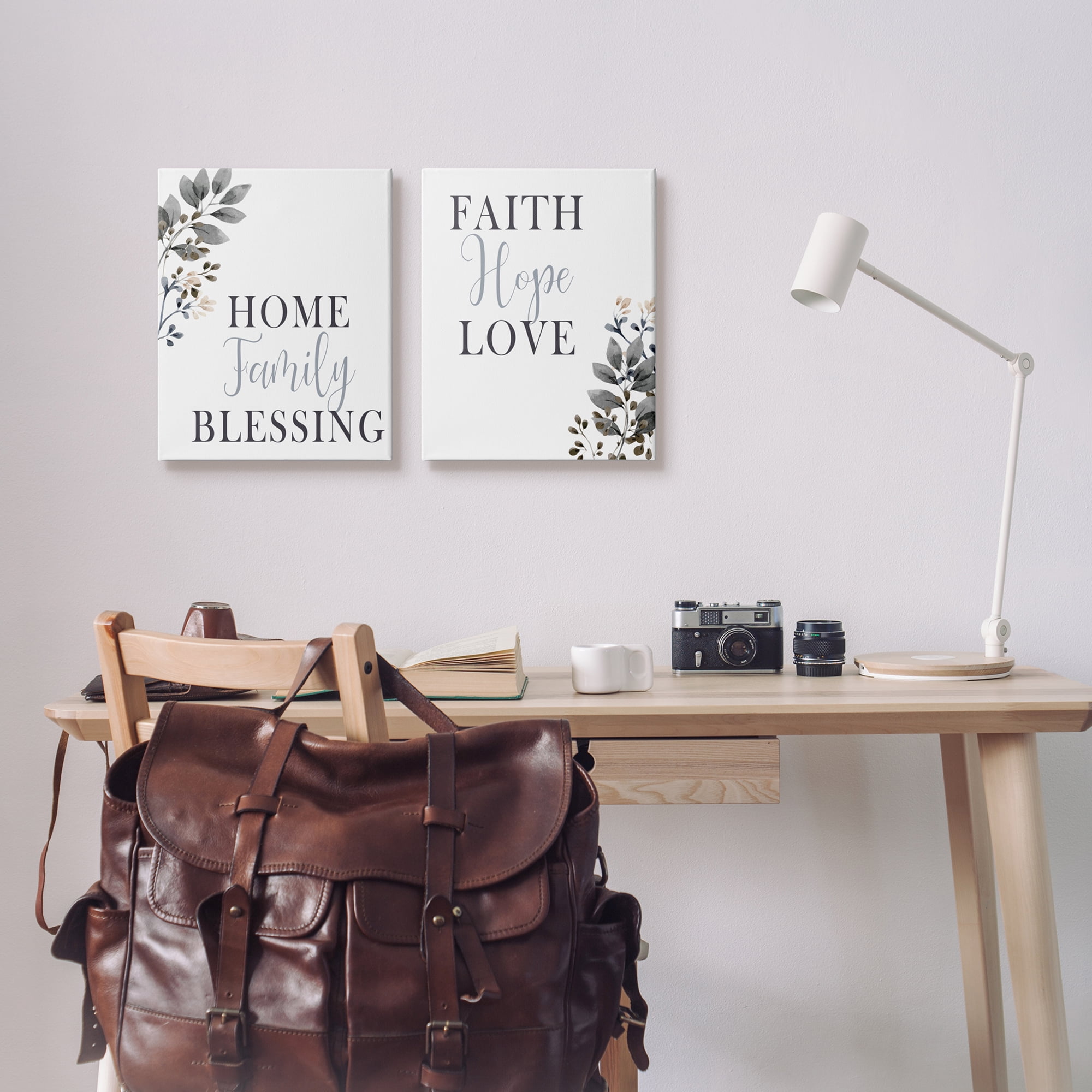 Stupell Industries Faith Hope Home Family Phrases Soft Black Florals, 16 x 20, Design by Kim Allen