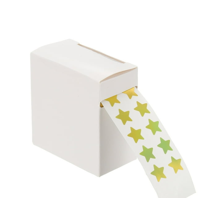 Rollo de Etiquetas de Estrella Uxcell, Etiquetas Autoadhesivas de Recompensa para Suministros de Maestros de Aula y Manualidades DIY Oro