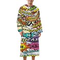thumbnail image 2 of Comics Pop Art Bathrobe Plush Bathrobe Cozy Unisex Winter Bathrobe Warm Water Absorbent, 2 of 9