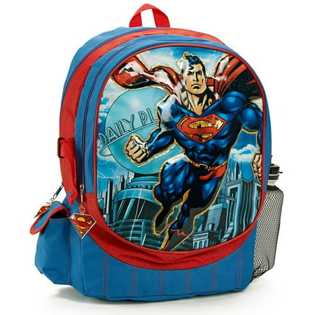 Superman Backpack with Water Bottle
