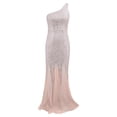 thumbnail image 3 of EGNMCR Robe à Paillettes à une Épaule pour Femme Automne Couleur Unie Sans Manches Ajustée Cocktail Formelle Robe Moulante Corset Tendance Bal Fête Soirée Maxi Robes, 3 of 4