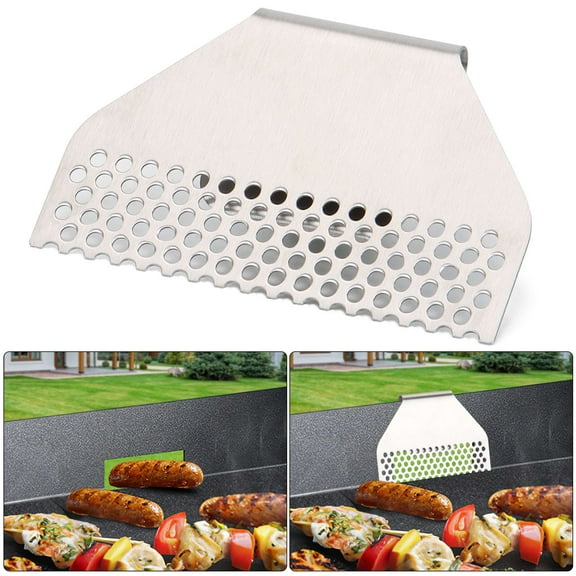 Spencer Grease Gate Blocker for Blackstone Griddle Flat Top, Stainless Steel Food Mesh Screen Block Grease Trap, Blocks Food from Falling