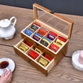 thumbnail image 2 of Caja organizadora de té WELLAND, 2 capas y 14 compartimentos, madera de pino, 2 of 6