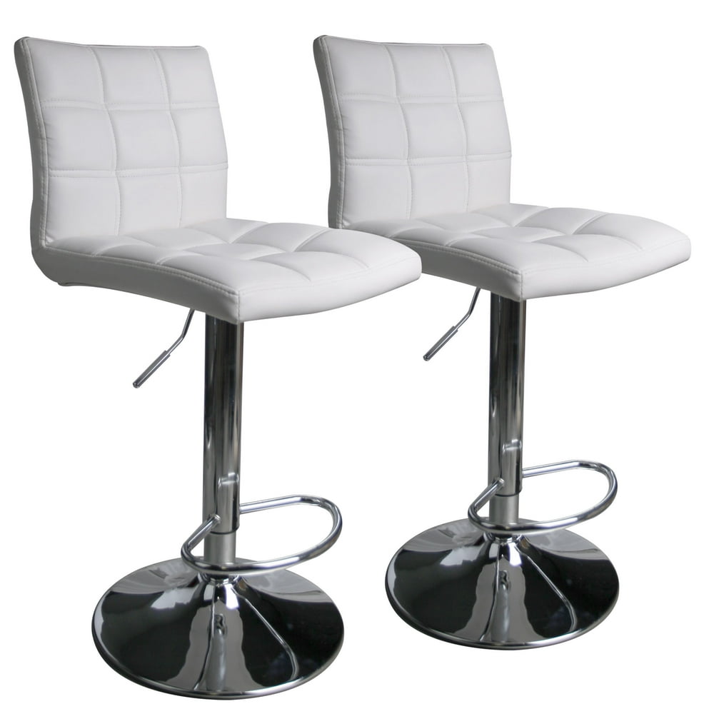 Adjustable Swivel Bar Stools Hydraulic Chair Bar Stools, Set of 2
