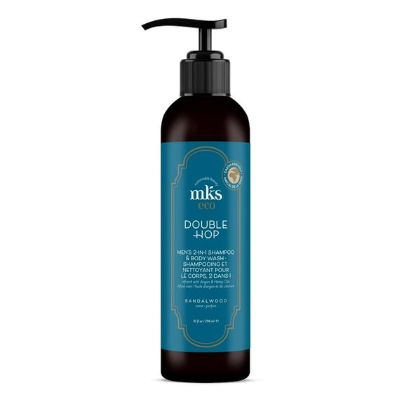 MKS eco for Men Double Hop 2-in-1 Shampoo & Body Wash, Sandalwood, 10 fl oz