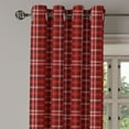 thumbnail image 3 of Ambesonne Plaid Grommet Curtain, Nostalgic Striped British, 50" x 63", Scarlet Black White, 3 of 6