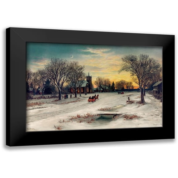 Bauer, W. C. 14x11 Black Modern Framed Museum Art Print Titled - Christmas Eve