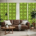 thumbnail image 2 of Ambesonne Modern Window Curtains, Vivid Flower of Life, Each 28" W x 95" L, Yellow Hunter Green, 2 of 5