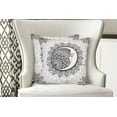 thumbnail image 4 of Ambesonne Mandala Throw Pillow Cover 2 Pack, Moon Stars Bohemian Pattern, 16", White Beige and Black, 4 of 6