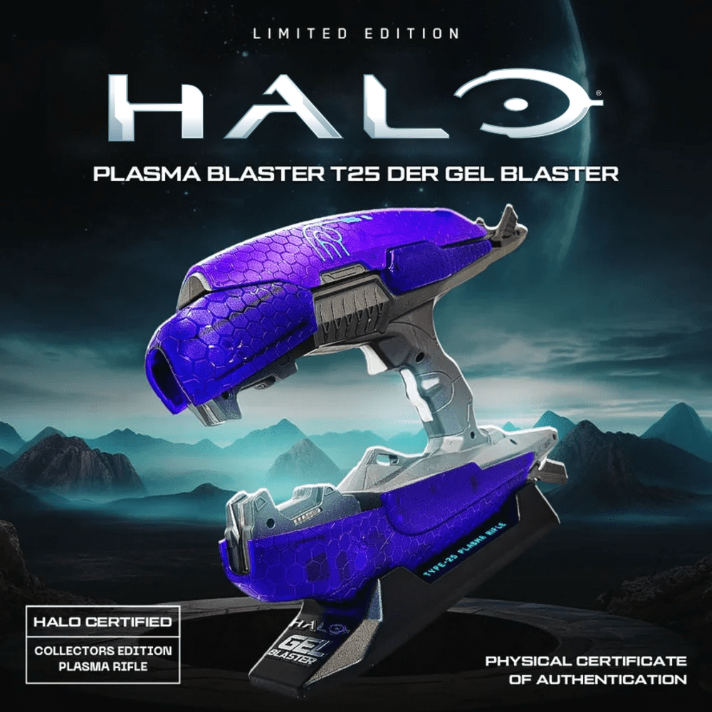 Gel Blaster HALO Plasma Blaster - Life-Sized Replica HALO Type-25 Directed Energy, Motorized, Automatic Tracer Fire and USB-C Rechargeable Battery