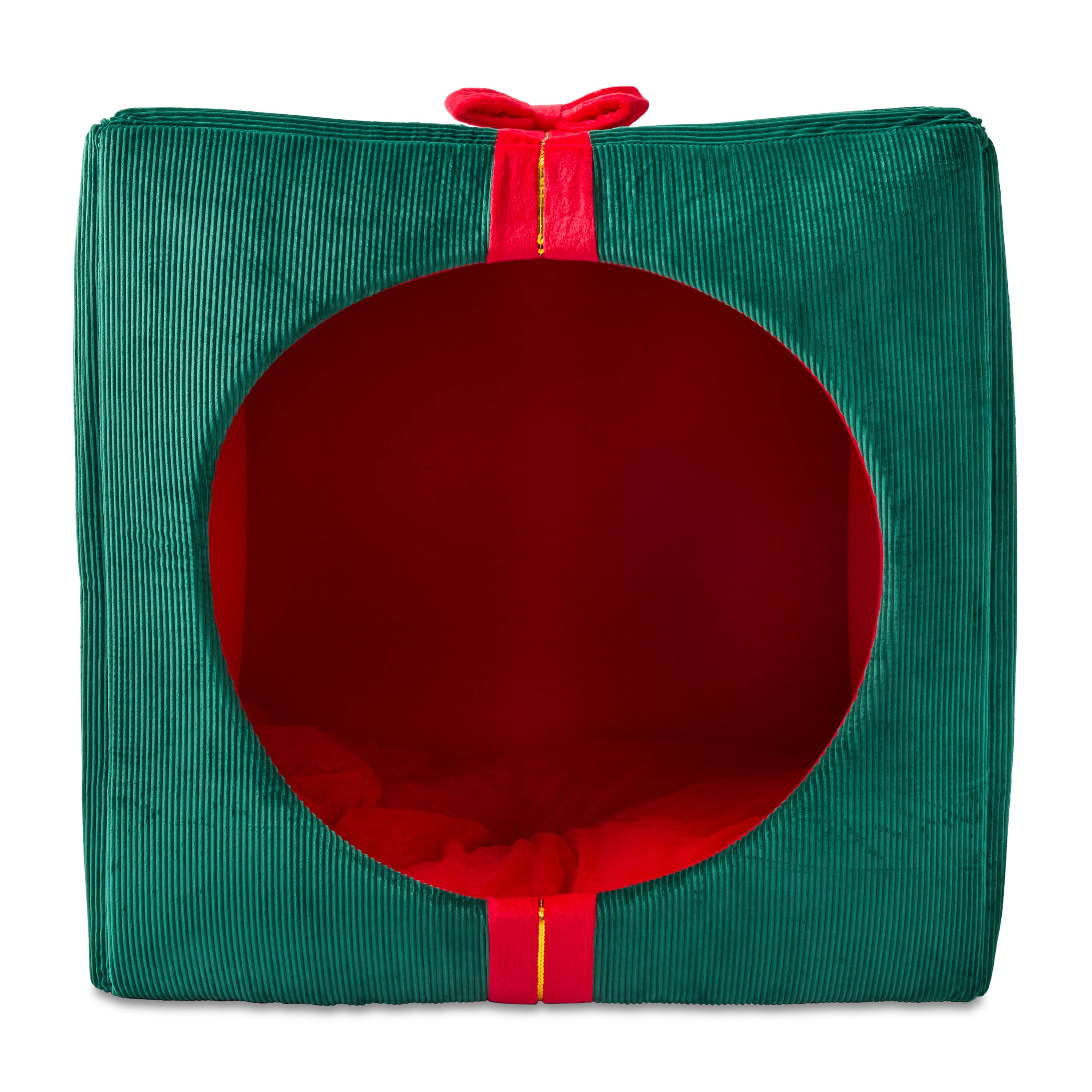 Vibrant Life Holiday Gift Extra Large Pet Bed, Red and Green, 36" x 27" x 36"
