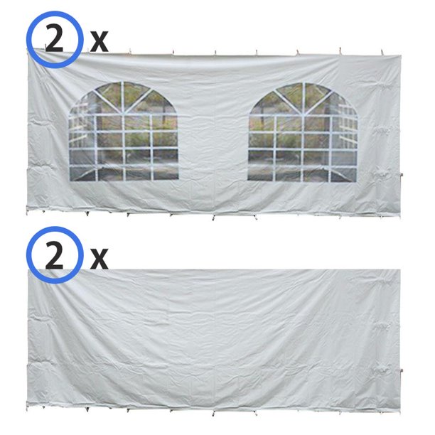 20' x 20' Party Canopy Tent Sidewalls, Waterproof PVC Vinyl by Party