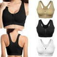 thumbnail image 2 of Women's Front Zipper Sports Bra Tops Plus Size Wireless Push Up Bras for Fitness Gym Yoga Workout,Size M-4XL, 2 of 13