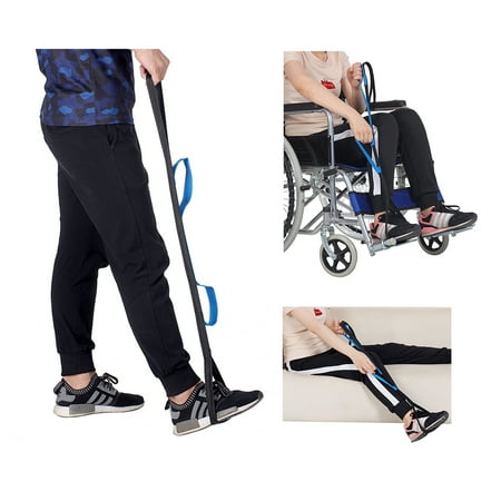 Leg Lifter Strap Rigid Foot Lifter & Hand Grip - Elderly, Handicap, Disability, Pediatrics 37? Mobility Aids for Wheelchair, Bed, Car, Couch, Hip & Knee Replacement