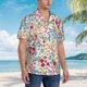thumbnail image 3 of Balery Trendy Floral Design Camisas hawaianas de manga corta para hombre, camisas playeras de corte holgado, camisas de vacaciones con botones,X-Large, 3 of 7